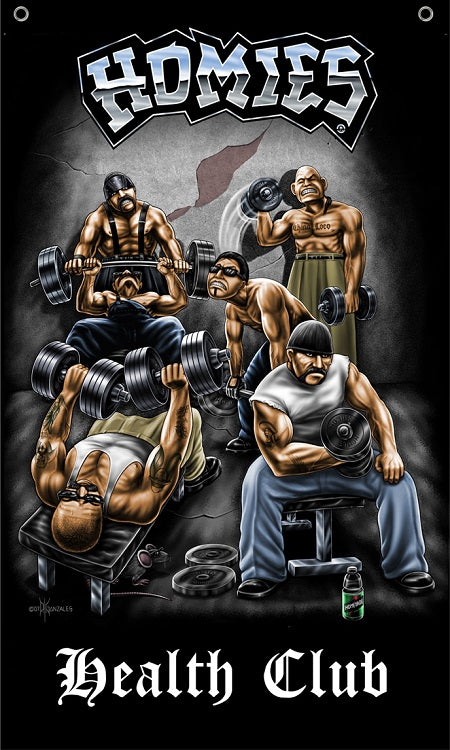 HOMIES - 3' X 5' - FLAG / BANNER - HEALTH CLUB