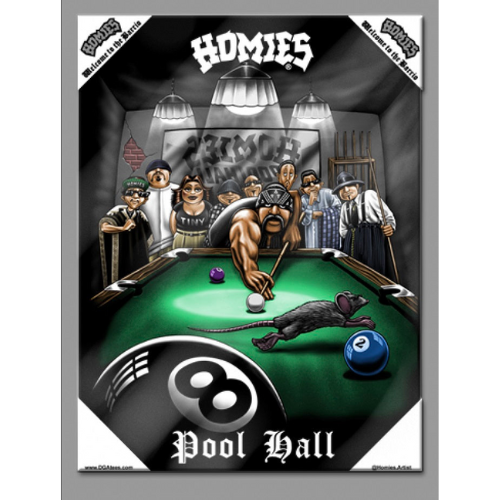 HOMIES - POOL HALL - Small Canvas Art - 12" X 16"