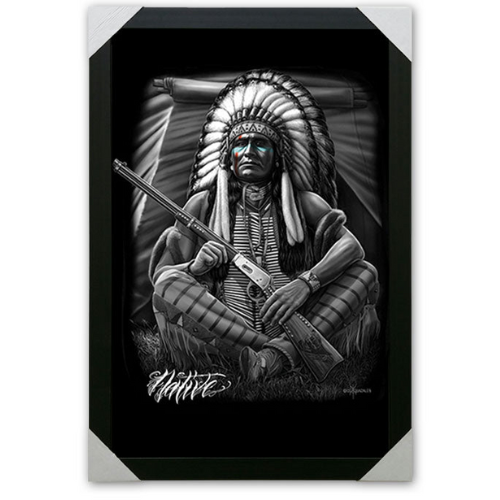 Native - Large Framed Canvas Art 22" x 34"